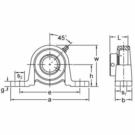 Ami Bearings SINGLE ROW BALL BEARING - 1-1/4 IN. NARR ECCENTRIC COLLAR MALLEABLE PILLOW BLOCK KHPW207-20